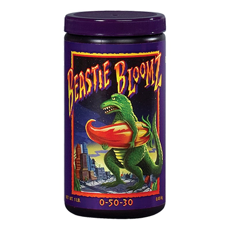 Purple fertilizer bottle with green dragon artwork and 0-50-30 label