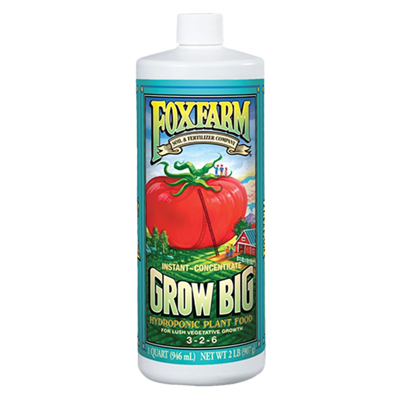 Foxfarm liquid plant food bottle, hydroponic, instant-concentrate, 1-quart size
