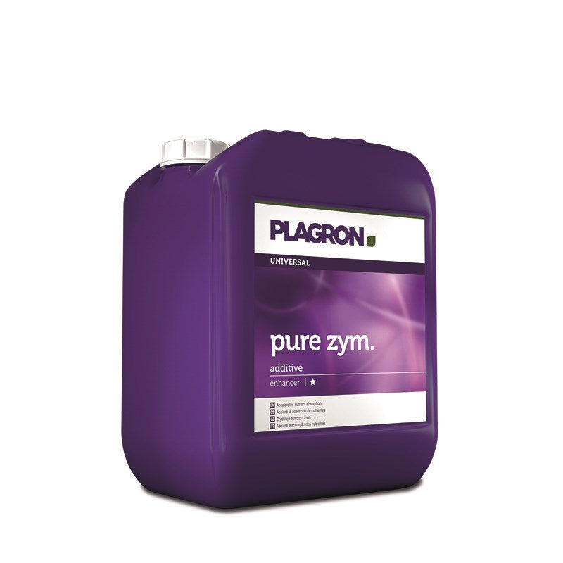 Plagron Pure Zym universal liquid additive, purple jug with white label panel