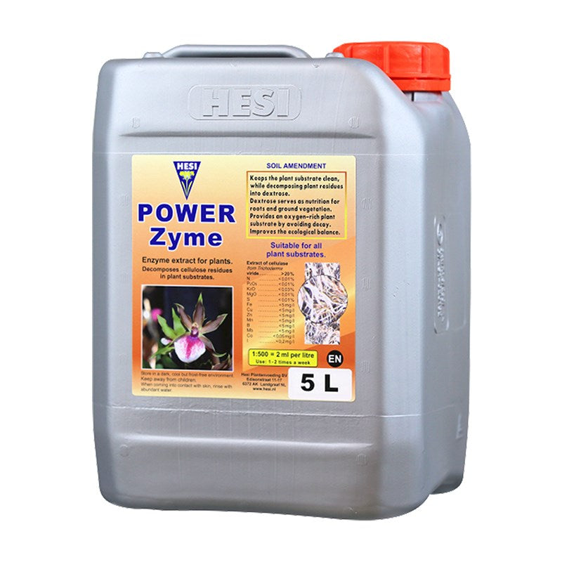 5 L plant enzyme concentrate jug with orange cap and gray plastic body