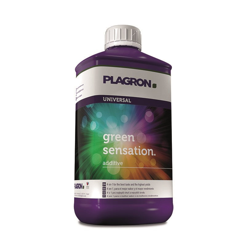Plagron Green Sensation universal bottle with green sensation and additive text on label