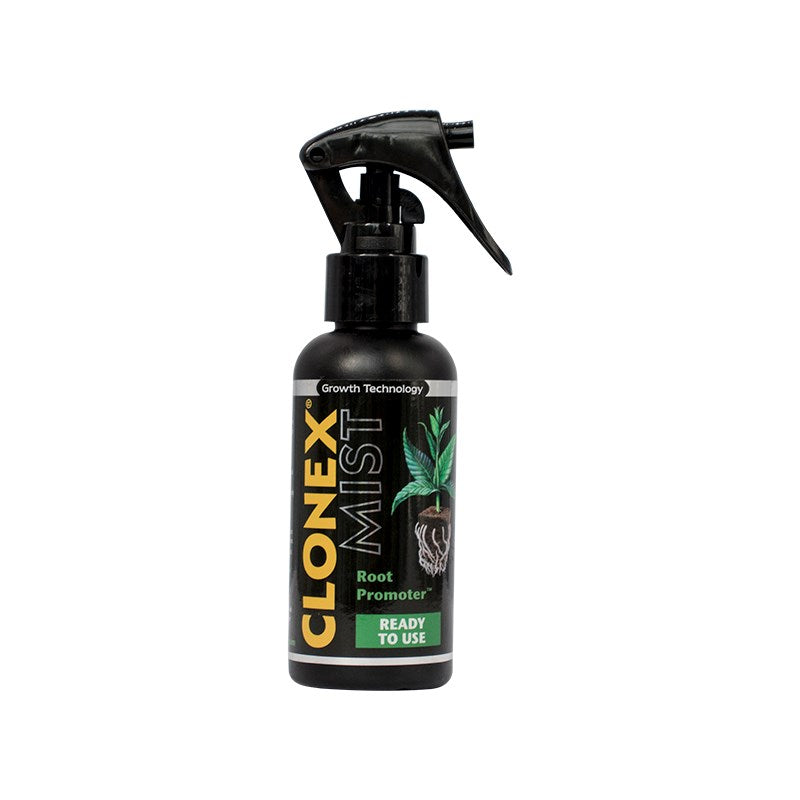 Root promoter mist spray bottle with black trigger sprayer, front label visible