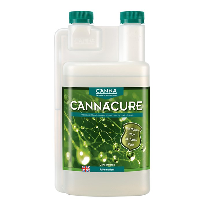 Cannacure bottle set: two white bottles with green caps and label