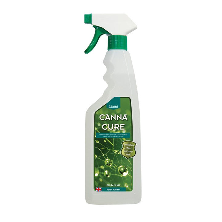 Cannacure spray bottle with green trigger and white bottle