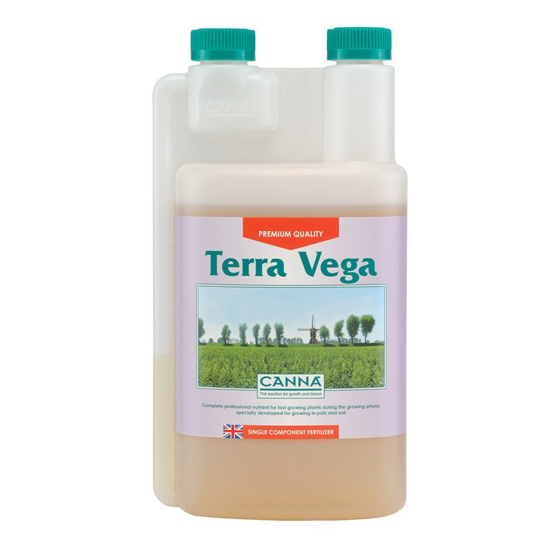 Fertilizer jug with two screw caps, translucent white body and beige liquid