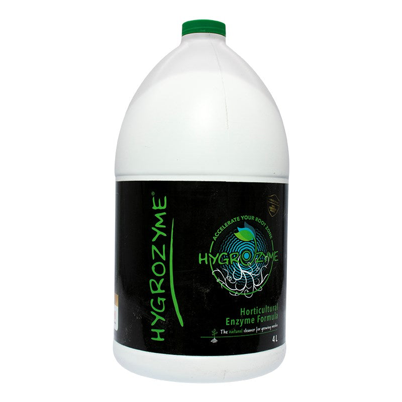 Enzyme formula bottle with green cap, black label with green text and logo