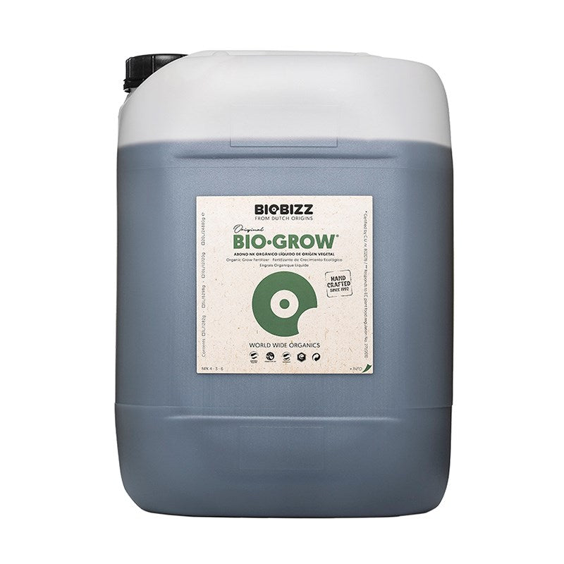 Biobizz Bio-Grow liquid fertilizer container with back label and white cap