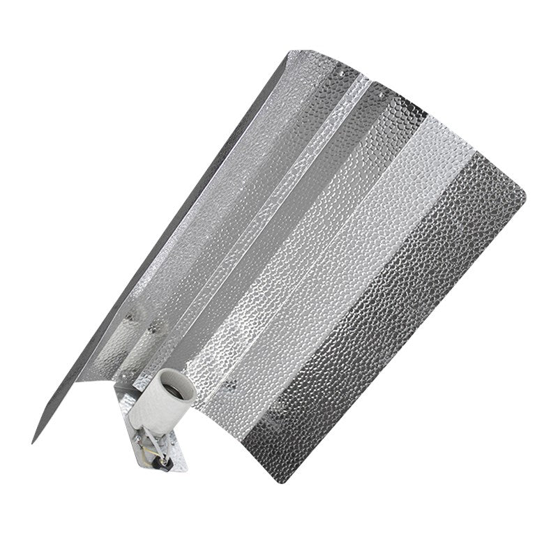 Reflective panel stake with metal mounting bracket, silver and gray striped